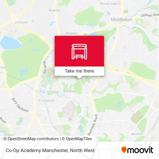 Co-Op Academy Manchester map