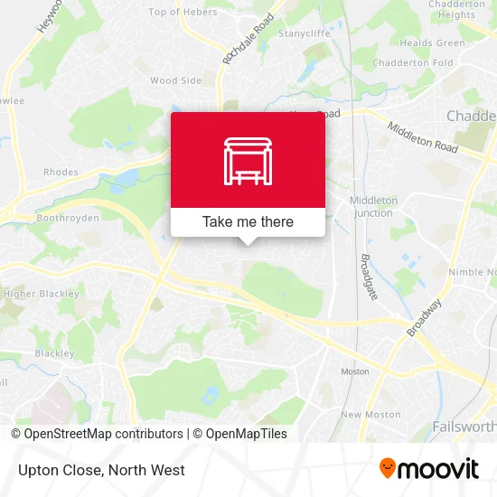 Upton Close map