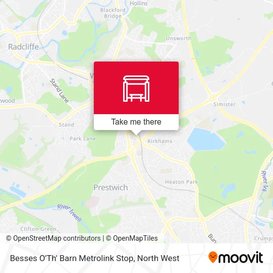Besses O'Th' Barn Metrolink Stop map