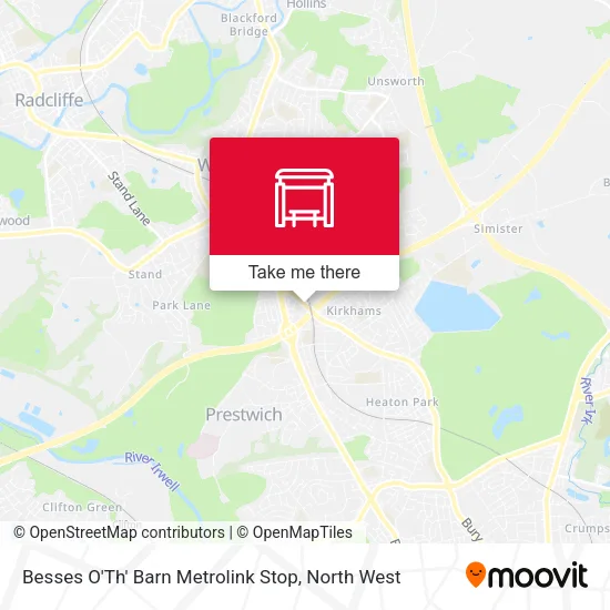 Besses O'Th' Barn Metrolink Stop map