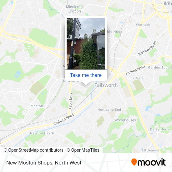 New Moston Shops map