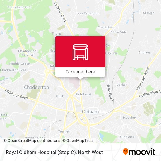 Royal Oldham Hospital (Stop C) map