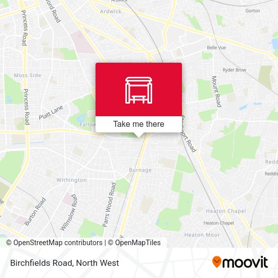 Birchfields Road map