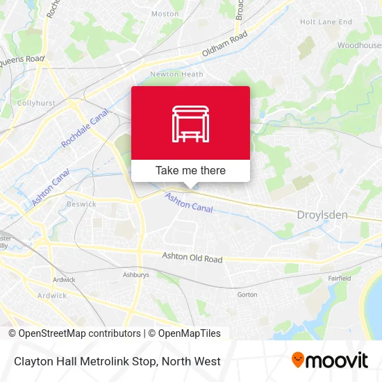 Clayton Hall Metrolink Stop map