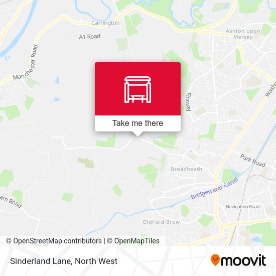 Sinderland Lane map