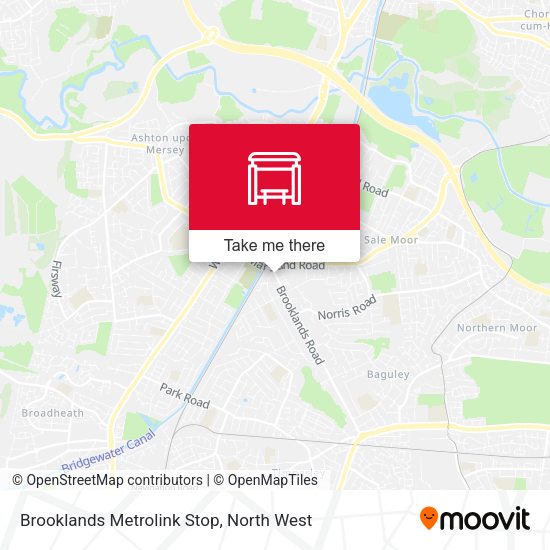 Brooklands Metrolink Stop map