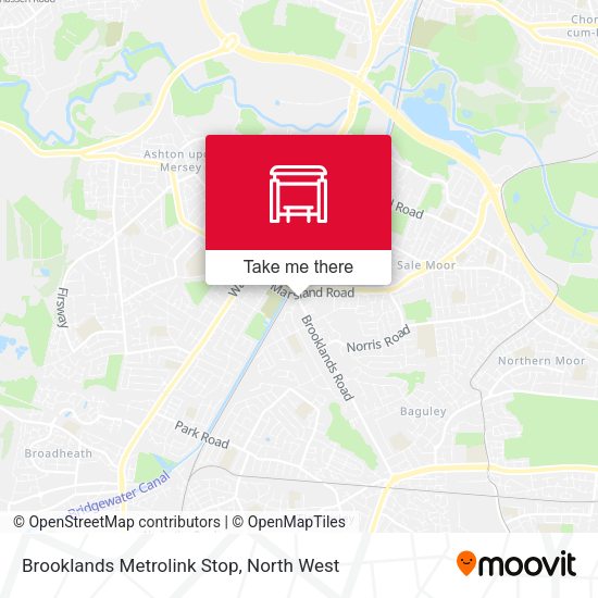 Brooklands Metrolink Stop map