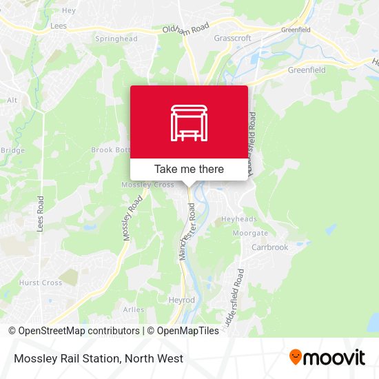 Mossley Rail Station map