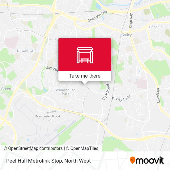 Peel Hall Metrolink Stop map
