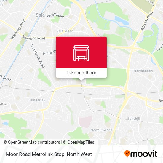 Moor Road Metrolink Stop map
