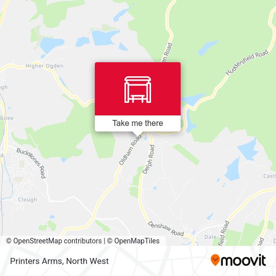 Printers Arms map