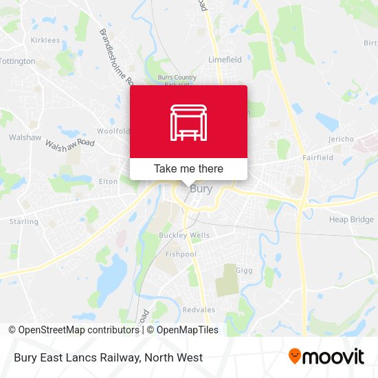 Bury East Lancs Railway map