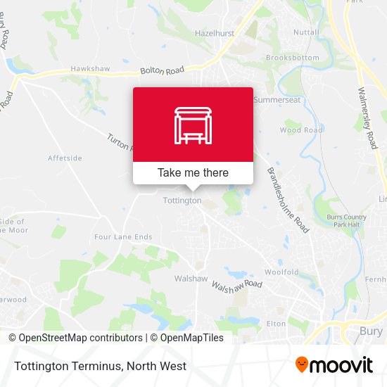 Tottington Terminus map