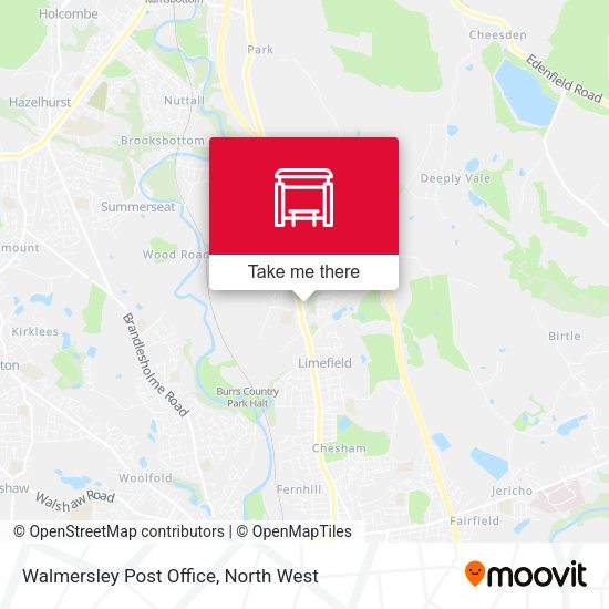 Walmersley Post Office map