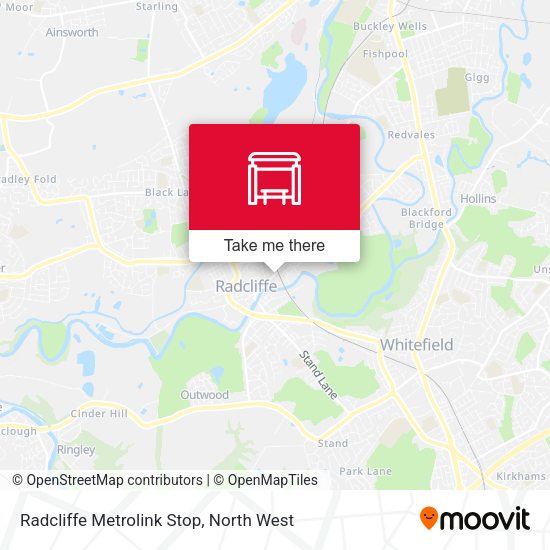 Radcliffe Metrolink Stop map