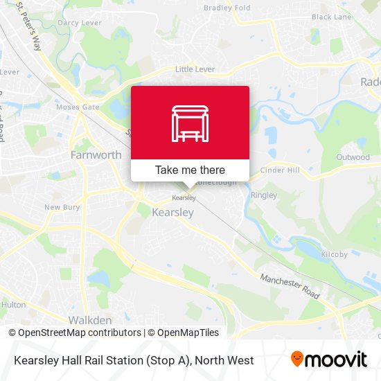 Kearsley Hall Rail Station (Stop A) map