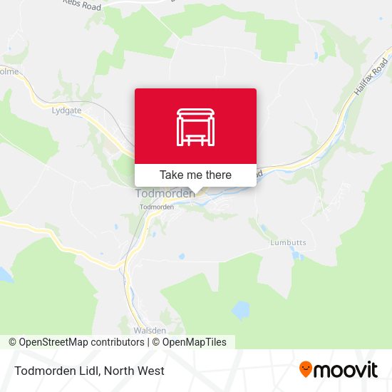 Todmorden Lidl map
