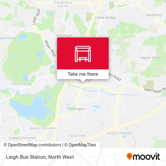 Leigh Bus Station map