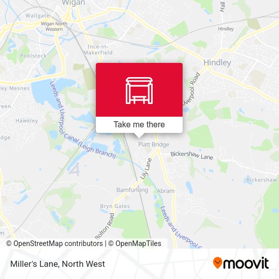 Miller's Lane map