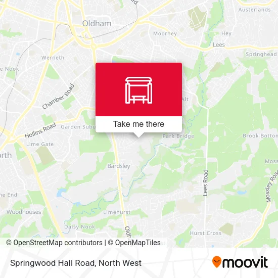 Springwood Hall Road map