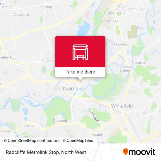 Radcliffe Metrolink Stop map