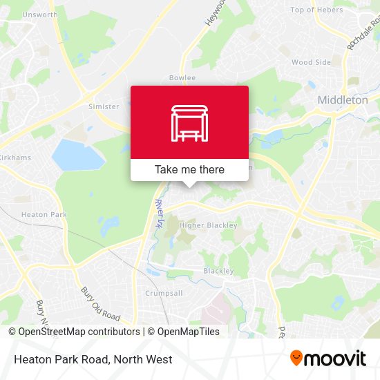 Heaton Park Road map