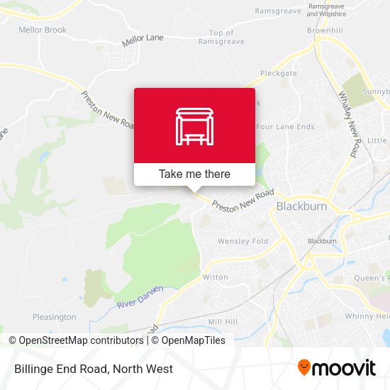 Billinge End Road map
