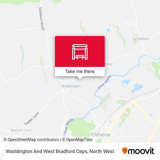 Waddington And West Bradford Ceps map