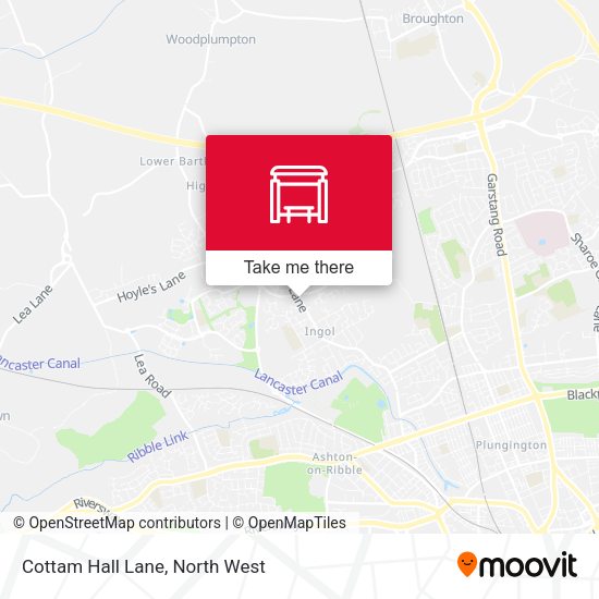Cottam Hall Lane map