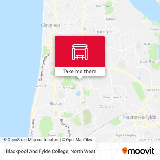 Blackpool And Fylde College map