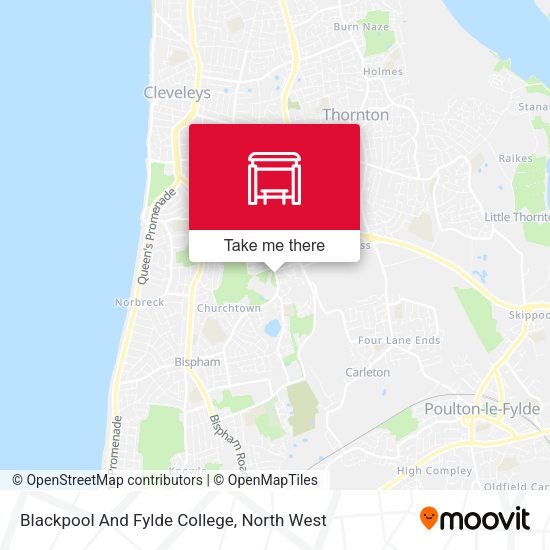 Blackpool And Fylde College map