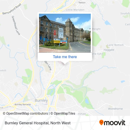 Burnley General Hospital map