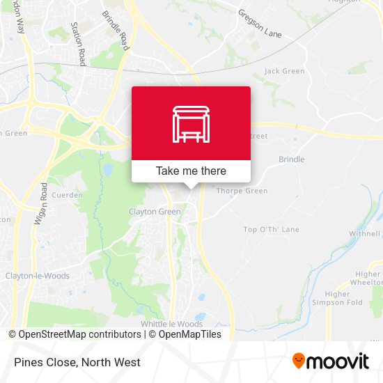 Pines Close map