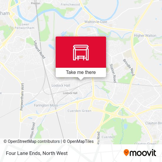 Four Lane Ends map