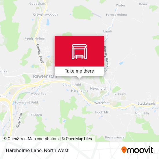 Hareholme Lane map