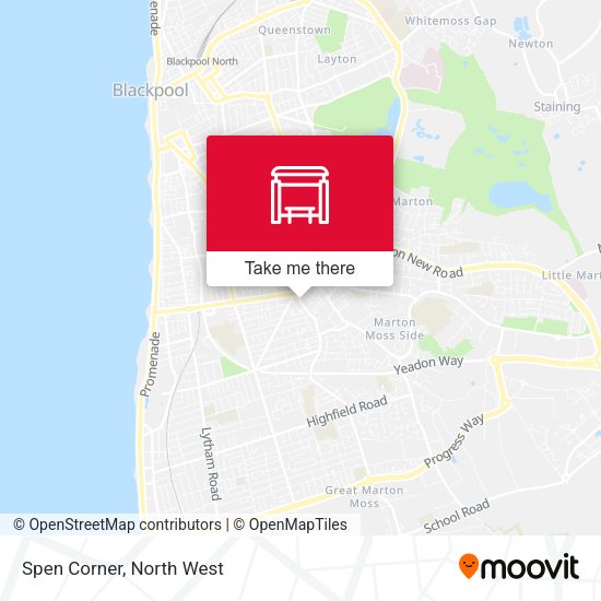 Spen Corner map