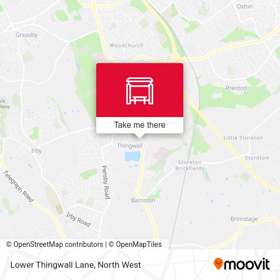 Lower Thingwall Lane map