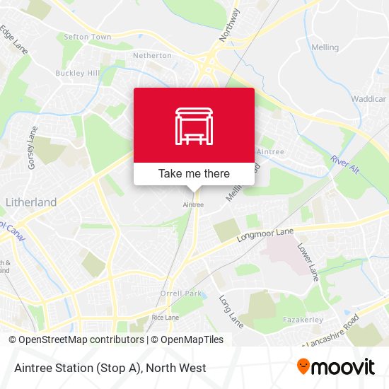 Aintree Station (Stop A) map