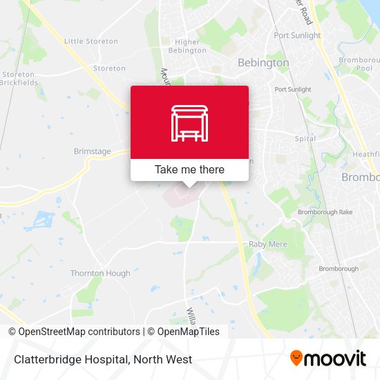 Clatterbridge Hospital map