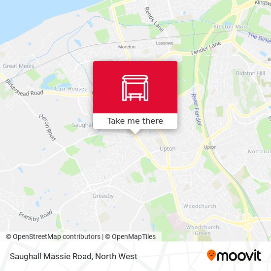 Saughall Massie Road map