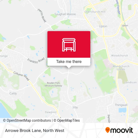 Arrowe Brook Lane map