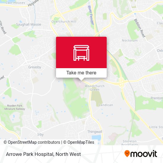 Arrowe Park Hospital map