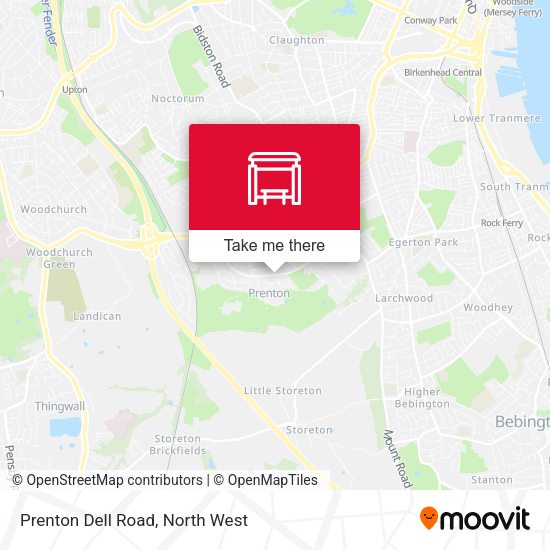 Prenton Dell Road map