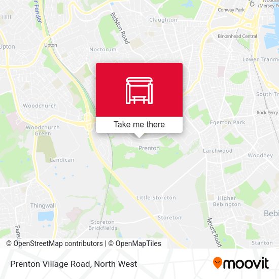 Prenton Village Road map