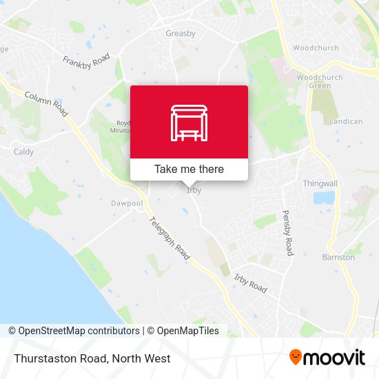 Thurstaston Road map