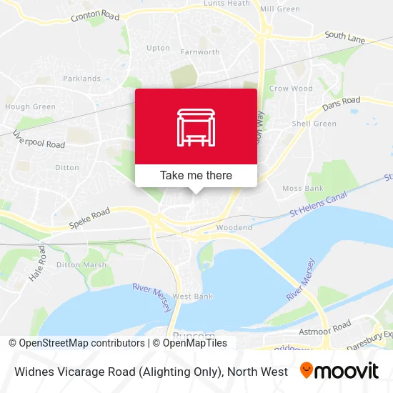Widnes Vicarage Road (Alighting Only) map