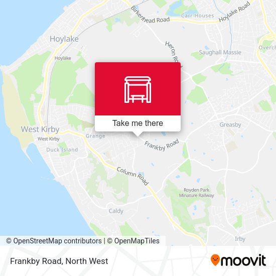 Frankby Road map