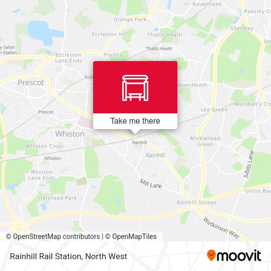 Rainhill Rail Station map