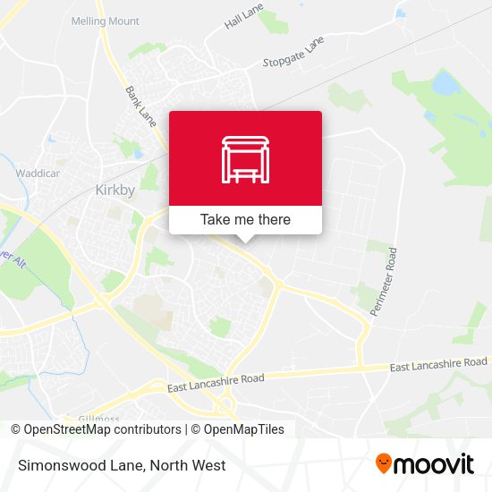 Simonswood Lane map