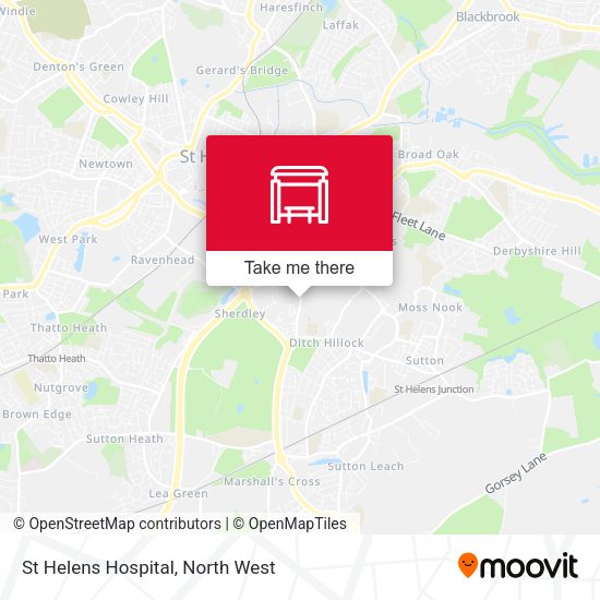 St Helens Hospital map